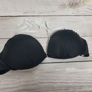Joe boxer black and white bikini top